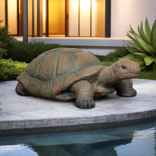 Miniatura 12 de SKYFIRE Estatuas de tortuga para jardín, figuras de hormigón reforzado con fibra de 29.5 x 15.7 x 11.8 pies, esculturas de jardín y decoración