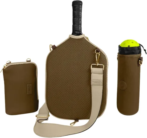 Miniatura 10 de Posh Pickler Bolsa de pickleball 3 en 1 para mujeres y hombres, bolsa de mano, bandolera y mochila, diseño convertible, se adapta a hasta 2 paletas