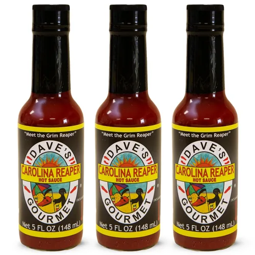 Dave's Gourmet Carolina Reaper Salsa picante – Sabor increíblemente picante y audaz – Pimiento picante Carolina – Ideal para tacos, alas, adobos y