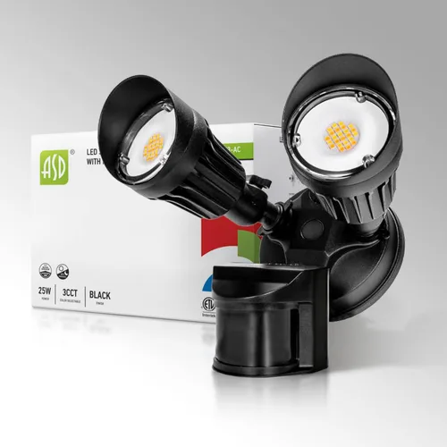 Miniatura 11 de ASD Luz LED de seguridad para exteriores de 25 W, 2500 lm, luz de inundación con sensor de movimiento, 3000 K/4000 K/5000 K, IP65 impermeable