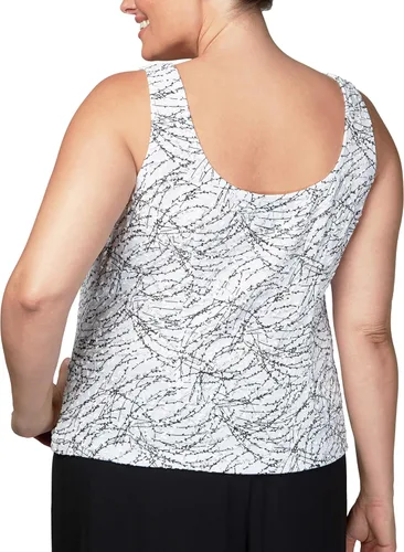 Miniatura 4 de Alex Evenings Camiseta sin mangas y chaqueta con cuello mandarín para mujer Petite Regular