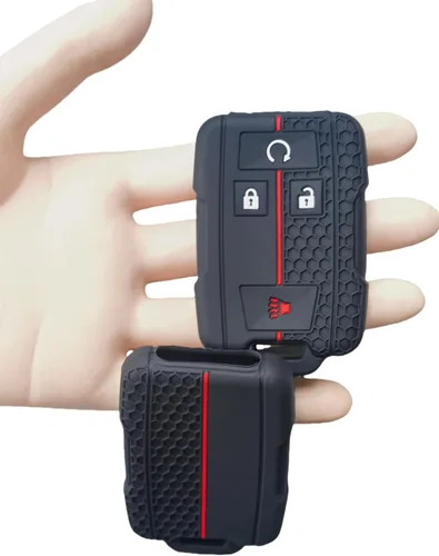 Miniatura 4 de 2 fundas de silicona para llavero inteligente de 4 botones para GMC Canyon Sierra Yukon Chevrolet Chevy Colorado Silverado Suburban Tahoe 2014-2019