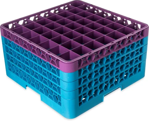 Miniatura 139 de Carlisle FoodService Products RG9-214 OptiClean Estante de vidrio con 9 compartimentos con 2 extensores, 7.12 pulgadas, polipropileno, azul