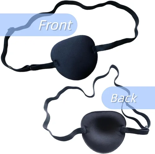 Miniatura 6 de parche para ojos monocular negro, lavable, para ambliopía, parche médico para ojos, disfraz de pirata para adultos y niños