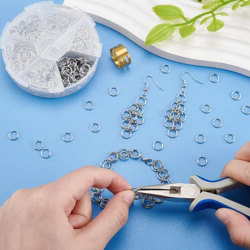 Miniatura 3 de PH PandaHall Anillo de salto de acero inoxidable 304, 550 anillos de salto abiertos de 0.315 pulgadas de calibre 18 para aretes, pulseras, collares