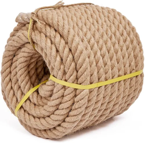 Miniatura 13 de Cuerda de yute de 1 pulgada y 25 pies, cuerda de yute resistente, cuerda de cáñamo natural, cuerda de cáñamo trenzada para manualidades, jardinería