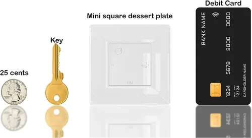 Miniatura 9 de Exquisitos mini platos cuadrado para aperitivos 100 unidades de platos de plástico cuadrados de postre de 2.95 pulgadas. x 2.95 pulgadas