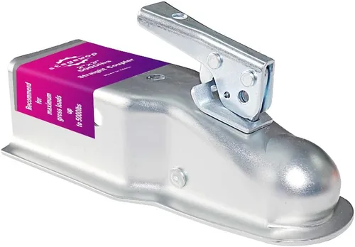Miniatura 15 de Acoplador de remolque ajustable de 2-5/16 pulgadas con pestillo de gatillo SAE Clase IV 12500 libras para remolque RV, barco, cámper (negro)