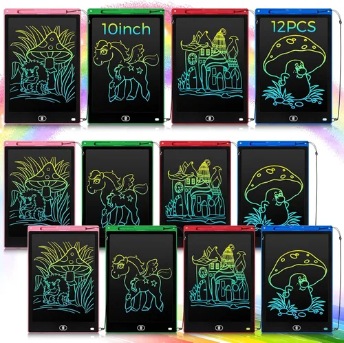 Miniatura 12 de Tinlade Paquete de 12 tabletas de escritura LCD para juegos de recuerdos de fiesta de niños, juguetes educativos de 8.5 pulgadas, regalos a granel
