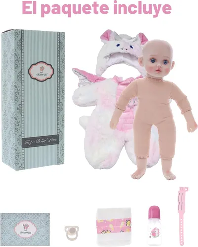 Miniatura 6 de Muñecas de bebé, muñeca de 18 pulgadas de gran tamaño, muñeca de bebé realista, cuerpo suave y lindo, muñeca de bebé de la vida real con accesorios
