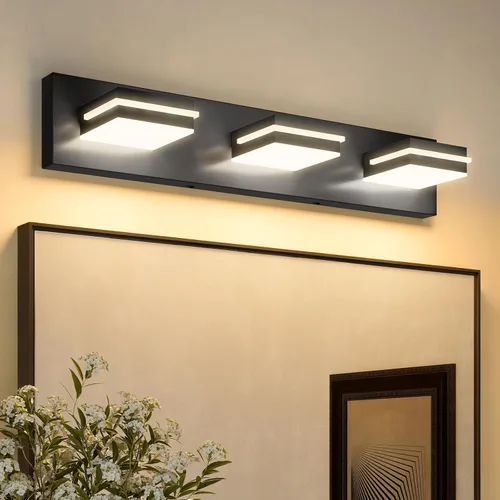 VOLISUN 5CCT Lámparas de Baño sobre Espejo, Regulables, Cabezal Giratorio 360°, 24 pulgadas, 3 Lámparas de Tocador de Baño, Luces LED de Tocador