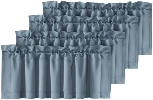 Miniatura 37 de H.VERSAILTEX - Cenefa térmica para ventana con dobladillo para barra, para oscurecer las habitaciones; ideales para la cocina, 52” x 18” Gris paloma