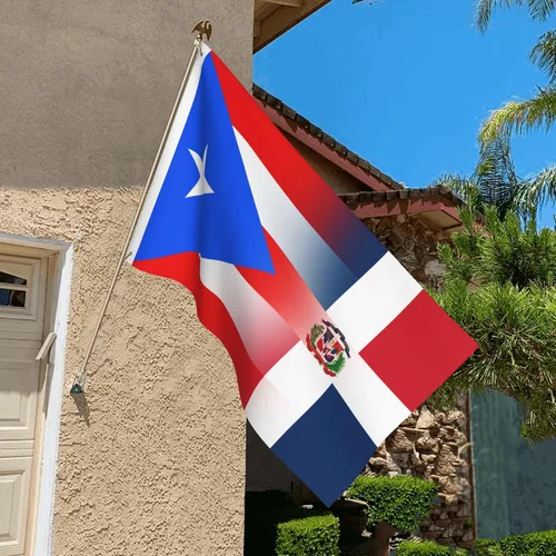 Miniatura 4 de Bandera de República Dominicana de Puerto Rico de 3 x 5 pies, 3 x 5 pies, nailon para exteriores e interiores, 3 x 5 pies, Fla gcon ojales de latón