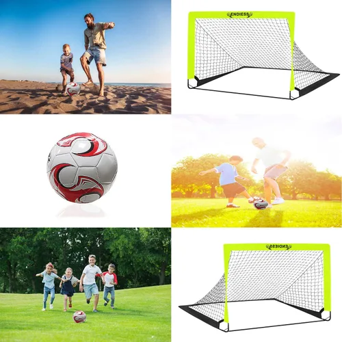 Miniatura 7 de Deportes niños practican porterías de fútbol, juego de red de fútbol plegable desplegable, redes de fútbol portátiles para práctica, mini porteros