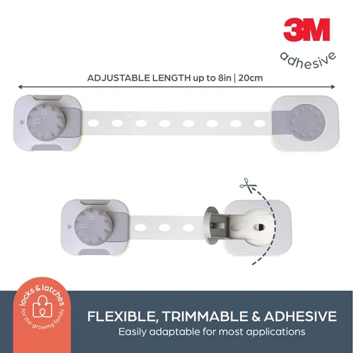 Miniatura 3 de Dreambaby Twist 'N Lock - Paquete de 6 pestillos multiusos, cerraduras de seguridad para niños para armarios, cajones, electrodomésticos, cerradura