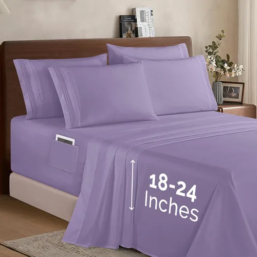 Miniatura 66 de Elegant Comfort - Juego de ropa de cama resistente a arrugas y decoloración más acogedor, sábana bajera elástica en todo el contorno, bolsillo