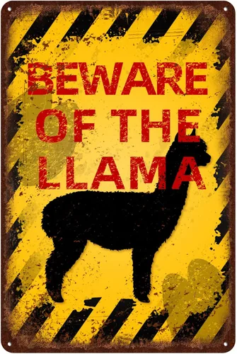 Miniatura 40 de Letrero de metal vintage con diseño de flamenco con texto en inglés "Beware of Flaming", de aluminio, divertido diseño de animales, 12 x 8 pulgadas