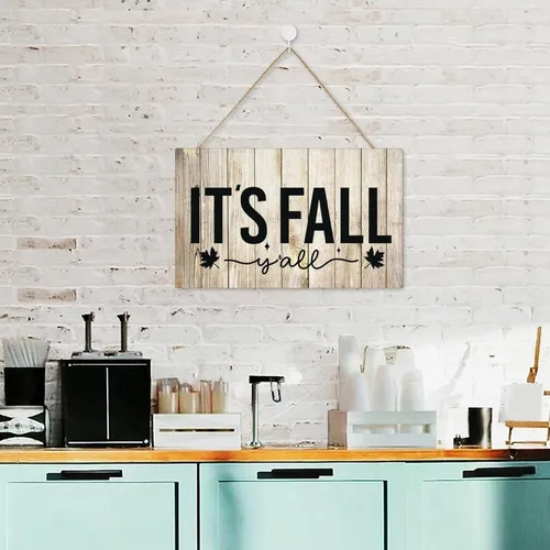 Miniatura 7 de Letrero de madera con texto en inglés "Its Fall Yall", decoración rústica para colgar en la puerta de otoño, decoración de porche para el hogar