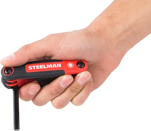 Miniatura 5 de Steelman Llave hexagonal plegable portátil multiherramienta estándar (SAE), el juego incluye 5/64, 3/32, 7/64, 1/8, 9/64, 5/32, 3/16, 7/32, 1/4