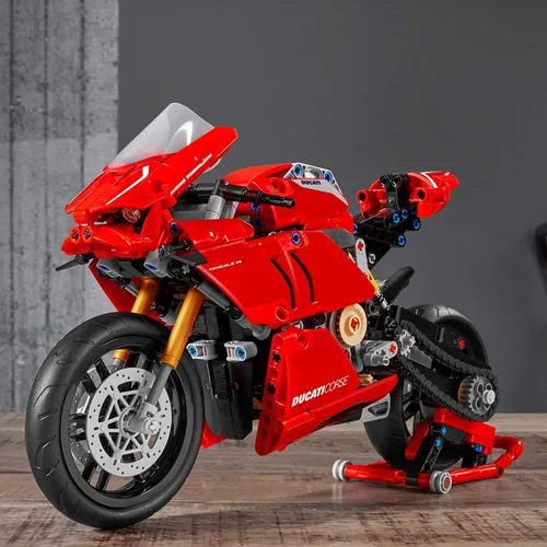 Miniatura 7 de LEGO Technic Ducati Panigale V4 R Motorcycle 42107 Juego de construcción – Kit coleccionable de modelo de exhibición de superbike con caja