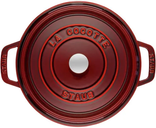 Miniatura 5 de Staub Cocotte Redonda de Hierro Fundido de 5.5 cuartos - Grenadine, Hecho en Francia Granadina