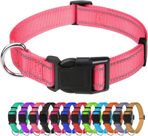 Miniatura 31 de TagME Collares de nailon reflectantes para perros, collar ajustable clásico para mascotas con hebilla de liberación rápida para perros pequeños
