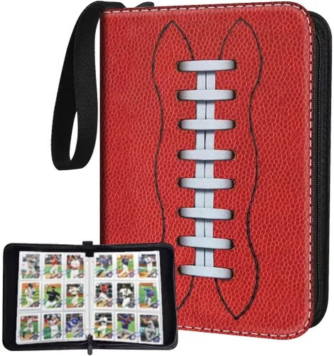 Miniatura 26 de Carpeta de Tarjetas de Fútbol con 900 Bolsillos con 50 Fundas Removibles, Carpeta Portátil para Tarjetas Deportivas de Intercambio, Álbum