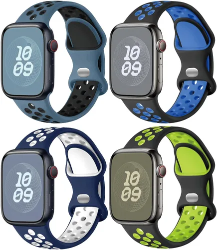 Miniatura 9 de Correas de silicona compatibles con Apple Watch Band de 1.496 in 1.575 in 1.614 in 1.654 in 1.732 in 1.772 in 1.811 in 1.929 in, correa deportiva