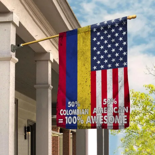 Miniatura 2 de Bandera de Estados Unidos, mitad colombiana, bandera de Estados Unidos, amistad colombiana, Estados Unidos, orgullosa, bandera patriótica de casa