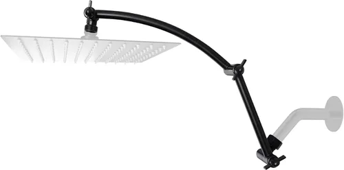 Miniatura 11 de Hibbent Brazo de Extensión para Cabezal de Ducha Totalmente Metálico de 10'', Latón Sólido Flexible Ajustable en Altura y Ángulo, Extensor de Brazo