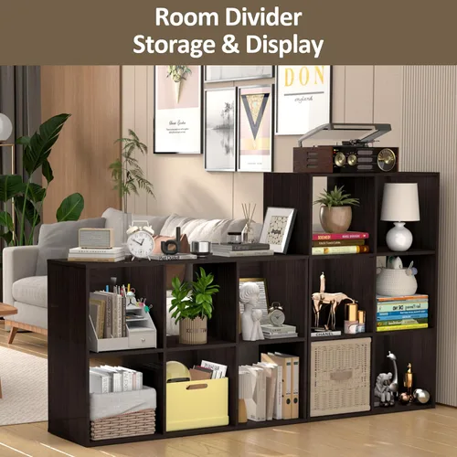 Miniatura 6 de PrimeZone Organizador de Almacenamiento Apilable de 6 Cubos: Estante de Cubos de Madera que se Ajusta a Contenedores Cúbicos - Estantería
