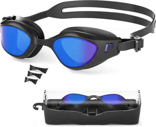 Miniatura 9 de Gafas de natación, sin fugas, gafas de natación para adultos con lentes resistentes a la niebla, bloqueo UV para hombres, mujeres y jóvenes