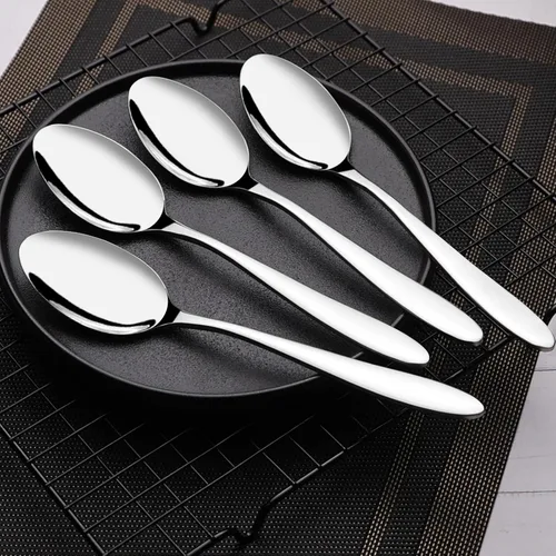 Miniatura 2 de Ramddy Cuchara de postre de acero inoxidable, 7.25 pulgadas, juego de 12 cucharas pequeñas