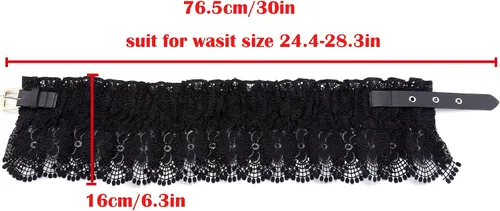 Miniatura 2 de Ayliss Cinturón ancho elástico de encaje de cintura ancha elástica para mujer, cinturón de vestir de moda con cincha elástica, cinturón retro