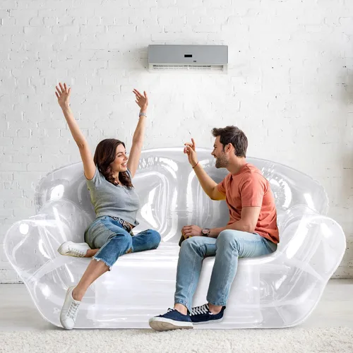 Miniatura 2 de Kigley Silla Inflable Sofás Inflables Transparentes Sofá Inflable Transparente Asiento Patio Jardín Sofá de Aire Portátil Muebles para Exterior