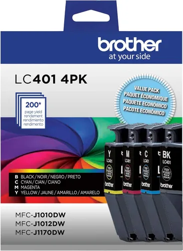 Miniatura 4 de Brother Cartuchos de tinta originales LC4014PKS, rendimiento estándar, 4 unidades, incluye 1 cartucho de cada uno de negro, cian, magenta