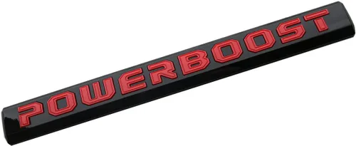 Miniatura 4 de 2 calcomanías POWERBOOST con emblema en letras para puerta izquierda, placa de identificación de repuesto para F-150 2019-2023 (Rojo)
