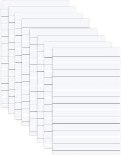 Miniatura 12 de Paquete de 8 notas adhesivas rayadas, bloc de notas grandes amarillas de 3 x 5 pulgadas, despegar limpiamente, superadherente a rayas, blocs