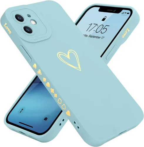 Miniatura 23 de Teageo Funda compatible con iPhone 12 Pro Max de 6.7 pulgadas para mujeres y niñas, bonito corazón de lujo