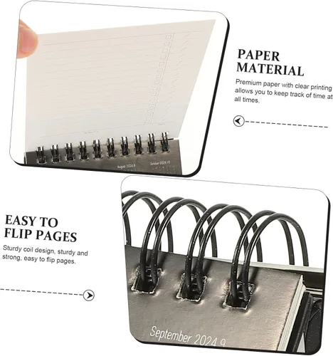 Miniatura 7 de TEHAUX Cuaderno de notas 2024, bloc de notas, decoración de escritorio, calendario pequeño, suministros para el hogar, uso diario, calendario