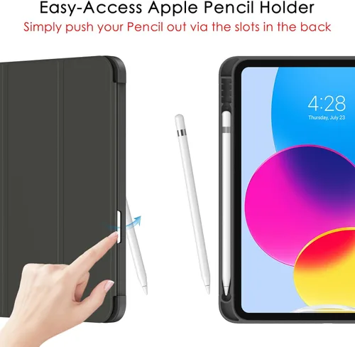 Miniatura 3 de Soke Funda para iPad (A16) de 11ª/10ª generación (2025/2022), iPad de 11/10.9 pulgadas con soporte para lápiz, funda protectora inteligente con Negro