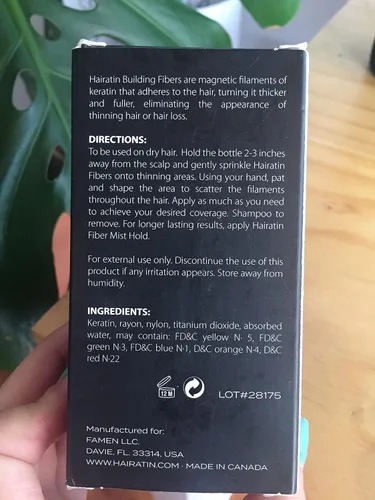 Miniatura 9 de HAIRATIN Fibras de construcción del cabello (AUBURN) Indetectables Botella de 0.99 oz Oculta completamente Cabello fino para mujeres