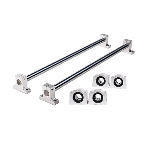 Miniatura 2 de 2 piezas de guía deslizante de eje de varilla de movimiento lineal D 0.394 in x L 45 pulgadas / 45.000 in + 4 rodamientos de bloque SCS10UU + 4