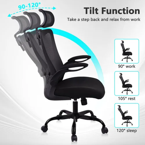 Miniatura 6 de CLATINA Silla de oficina ergonómica de malla resistente de 400 libras, silla de escritorio grande y alta con soporte lumbar ajustable
