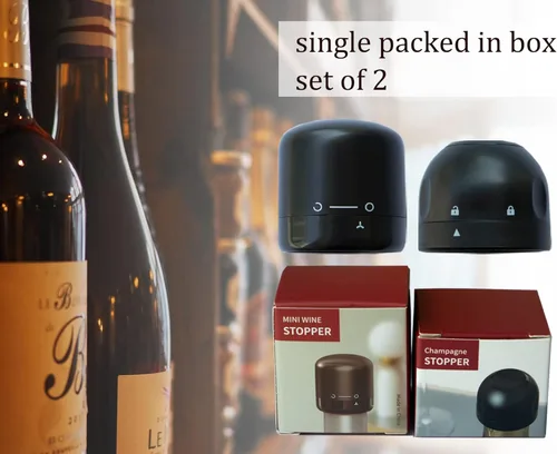 Miniatura 7 de Tapones para vino y champán, paquete de 2 tapones para botellas de champán y vino, sellador reutilizable a prueba de fugas para vino y champán