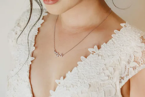 Miniatura 3 de SWEETV Collar de cristal para novia de boda para novias, collar con colgante de espalda delicada de vid de circonita cúbica para mujer, regalo