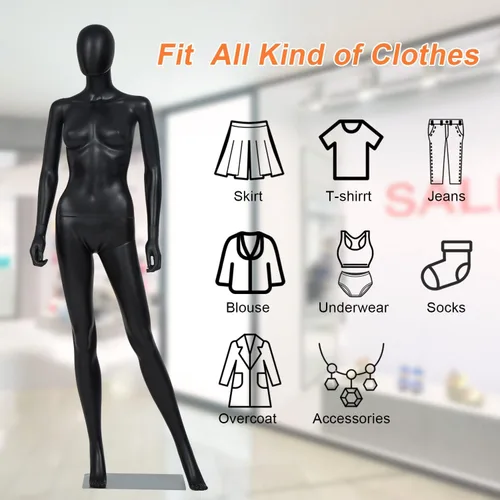 Miniatura 5 de Kinsuite Maniquí de Cuerpo Completo Femenino con Soporte Ajustable Extraíble - Forma de Maniquí Femenino para Disfraces, Exhibición Realista
