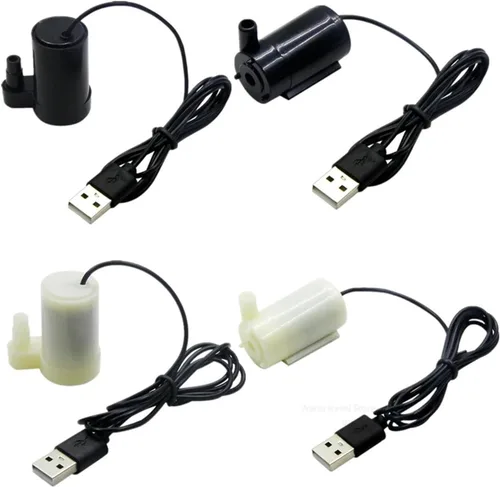 Miniatura 2 de 1pc USB 5V Low Voltage Small Water Pump Submersible Pump Ultra Quiet Usb Hydroponic Vegetable Planting Craft Fountain(Dual use white)