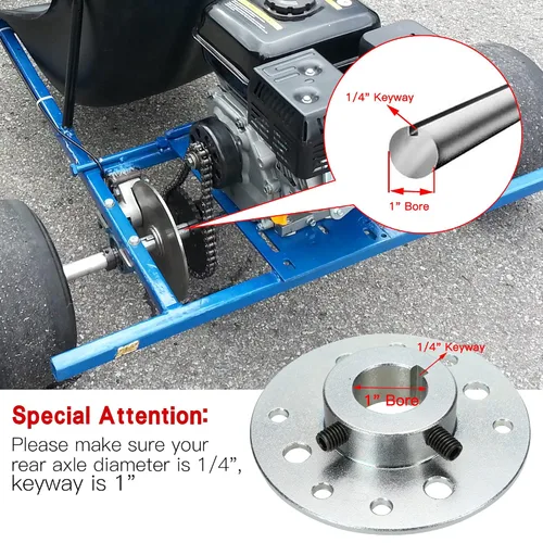 Miniatura 3 de GREHUA Piñón de Cadena Go Kart 40/41/420 de 48 Dientes y Buje con Orificio de 1" y Chavete de 1/4 Compatible con Depredador 212cc 196cc 6.5HP GX160