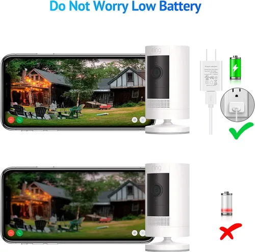 Miniatura 2 de Ayotu Cable de carga de 16 pies para Ring Stick Up Cam Batería/Enchufe, Cable de alimentación resistente a la intemperie para mantener la cámara